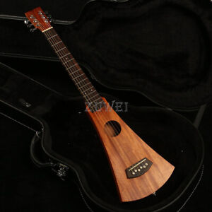 All Solid Mahogany Travel Acoustic Guitar 6 String 15 Frets Rosewood Fretboard