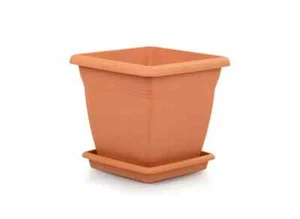 Terracotta Extra Large Square Planter with Saucer 60cm 110 Litre - Bild 1 von 1