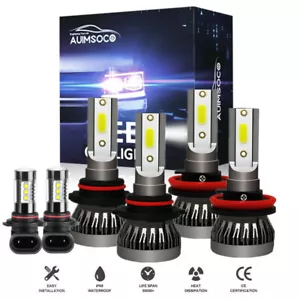 For Acura MDX 2004 2005 2006 6x 6000K LED Headlight + Fog Light Bulbs Kits Combo - Foto 1 di 14