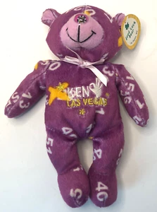 Good Luck Bear Las Vegas Keno Poppy Plush Purple 8" - Picture 1 of 7