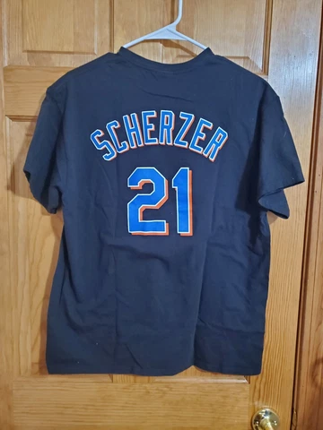 Max Scherzer New York Mets MLB Jersey T Shirt Giveway Size L Cover
