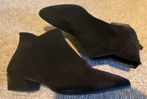 Aquatalia Back Zipper Leather Ankle Bootie Black Women Size 9 New BNIB - Picture 1 of 5