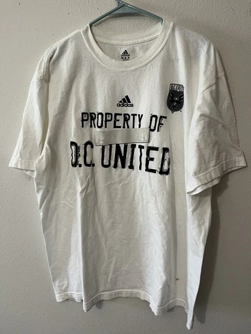 DC United MLS Soccer T Shirt Mens 2XL adidas White Property of DC United Cover