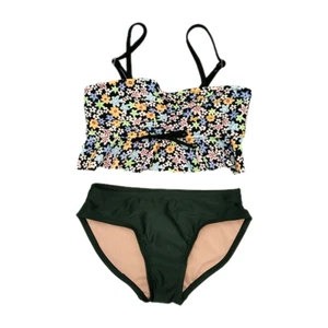 Art Class Girls Floral Bikini 2 Piece Size S 6/7 Black Summer Swimwear Beachwear - Picture 1 of 11