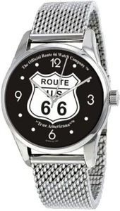 "Route 66" Emblem Sammlerstück große Uhr mit verstellbarem Edelstahlband - Bild 1 von 4