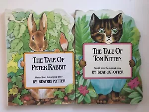 2 Beatrix Potter Shaped Children's Board Books - Tom Kitten & Peter Rabbit - Picture 1 of 6