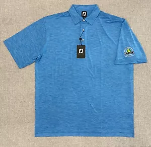 FootJoy Mens 2XL XXL Blue Heather Short Sleeve Performance Golf Polo Shirt New - Picture 1 of 11