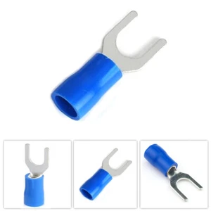 1000 × Blue 22-16 AWG #10 Stud Insulated Fork U Crimp Wire Terminal SV1.25-5S - Picture 1 of 8