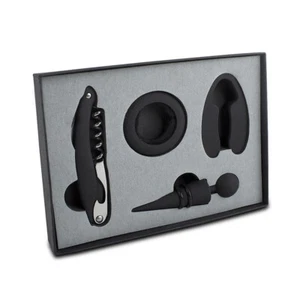 Metro 4-Piece Wine Tool Set, Black - Picture 1 of 7