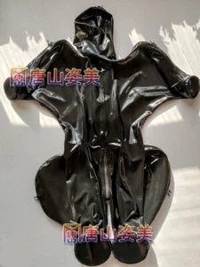 612 Latex gummi catsuit dog-suit with pads 5 zipper open mouth nose eyes 0.4mm - Picture 1 of 3