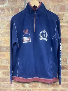 Joe Browns 1/4 Zip Long Sleeve Sweatshirt Jumper Blue Size M Medium - Picture 1 of 6