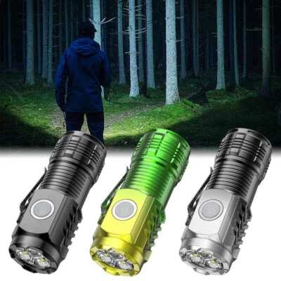 Mini Super Bright LED Flashlight Keychain Pocket Torch USB-Rechargeable - Image 1 of 4