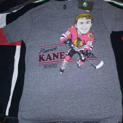 Chicago Blackhawks Hockey Patrick Kane Cartoon Medium M New T-Shirt - Image 1 of 3