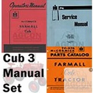 International Farmall Cub Operatori, Catalogo Servizi e Ricambi Set 3 Manuali IH - Foto 1 di 1