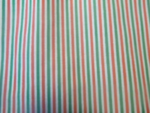Green, Red, White Striped Cotton Fabric (44" Wide x 19" long) - Picture 1 of 4
