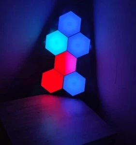 Luces de pared lámpara de pared lámparas táctiles lámpara luces de juego modular luz hexagonal - Imagen 1 de 7