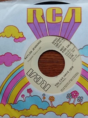 45 rpm 1973 Waylon Jennings PROMO U can Have Her Sides 1 Mono 1 Stereo NM C Pics - Image 1 of 4