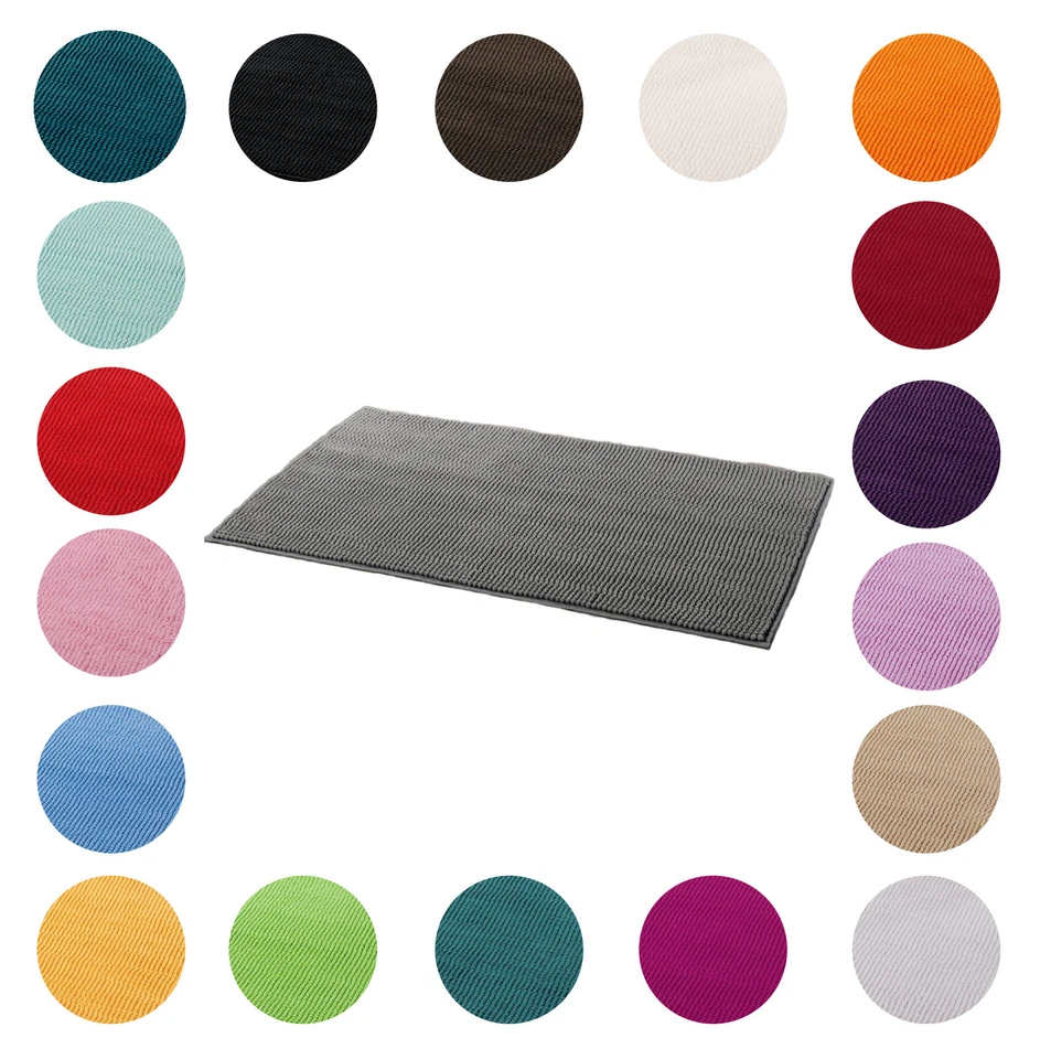 Gözze Badvorleger 50x70 oder 60x100 Badematte Badteppich Anti-Rutsch Chenille - Bild 1 von 3