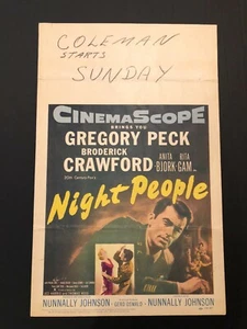 Night People Original Theatre Window Card (1954) - 14" x 22" VG - Picture 1 of 1
