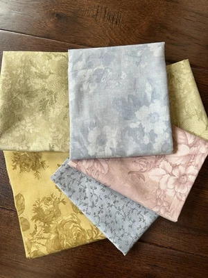 MODA Robyn Pandolph -over 1 Yard Total- Green, Blue, Purple Cotton Fabric - VTG - Image 1 of 4