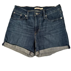 Levi's pantaloncino donna denim blu lunghezza media con polsini taglia 27 usato - Foto 1 di 4