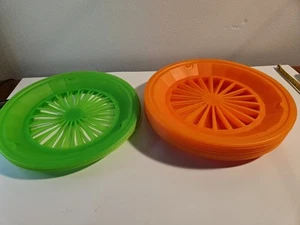 Vintage Packer-Ware Paper Plate Cozies Set 19 Made in USA Green & Orange - Picture 1 of 4