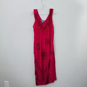 Sunflower Red Sleeveless Embroidered Dress Women’s One Size - Picture 1 of 9