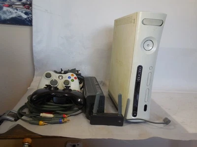 Xbox 360 Pro Console 60GB w/ 2 Controllers  Wireless N Adapter, Parts or Repair - Image 1 of 4