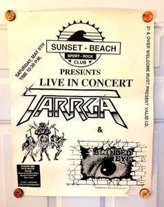 Tarraga Sunset Beach Rock Club Poster Band 1980s CA 17.5 x 22.5 Free Shipping - Picture 1 of 8
