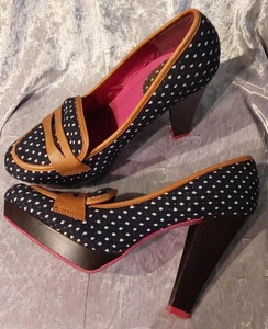 Rockabilly High Heels Gr.41 Ruby Shoo Blau gepunktet - Bild 1 von 3