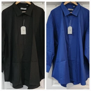 NWT Verno Fashion Classic Fit Dress Shirts in Black & Royal Blue, 21-21.5, 34/35 - Picture 1 of 7