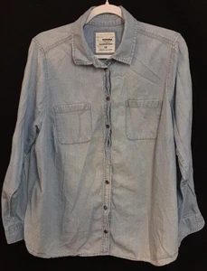 Sonoma 1X blu maniche lunghe la camicia di tutti i giorni top jeans abbottonato - Foto 1 di 8