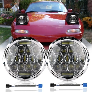 for Mazda RX-7 fb 1979-1985 Brightest 2PCS 7" Inch Round LED Headlights HiLo DRL - Bild 1 von 12