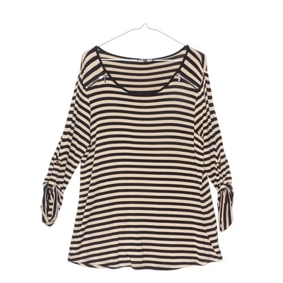 Top de manga larga a rayas con cable y calibre detalle de cremallera puño con lengüeta enrollable para mujer pequeño Foto 1 de 3