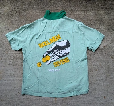 Golf Rollinem Sevens Shirt Golf Wang Button Up Shirt Rayon Hawaiian Bowling Dice - Image 1 of 4