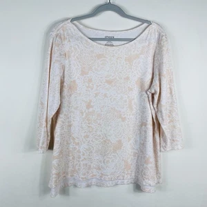 Camiseta Chico's Talla Grande 12 2 Estampada Manga 3/4 Ultimate Rosa 100% Algodón - Imagen 1 de 7