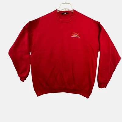 Vintage Lands End Sunset Industrial Parts Sweatshirt Mens XL Tall Red Pullover - Image 1 of 4