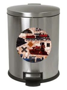1.3 Gallon Step Trash Can Cars Trucks Trains Vintage Autos Cars Theme Decal - Picture 1 of 10