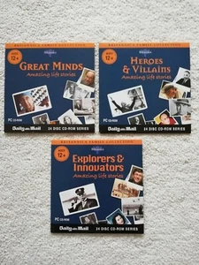 BRITANNICA FAMILY COLLECTION-3 Discs-Explorers, Heroes, Minds PC CD-ROM Ages 12+ - Afbeelding 1 van 5