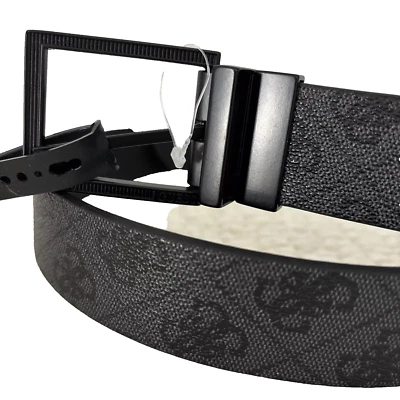 NUEVO CON ETIQUETAS $40 Guess Cinturón Hombre XL 42-44 Reversible Negro/Negro Logo 129919 Foto 1 de 4