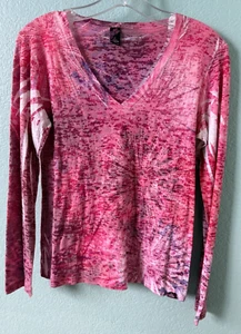 prAna Breath Edition Multi-Color Women's Athletic V-Neck Workout L/S Top MED - Picture 1 of 5