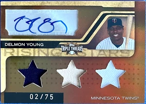 /75 Sepia: Delmon Young Autograph 2008 Topps Triple Threads Rising Star #188 - Bild 1 von 3