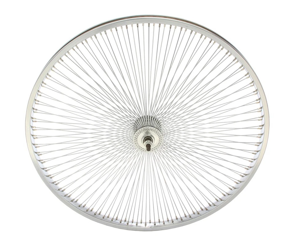 Rueda delantera Lowrider vintage de acero de 26" 144 radios 14 g cromada. Foto 1 de 1