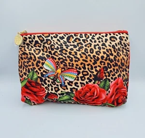 Estee Lauder Leopard Print & Butterfly Toiletry Cosmetic Makeup Bag New - Picture 1 of 9