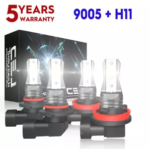 For Peterbilt 579 389 6000K CSP LED Headlight Bulbs High Low Combo kit 9005 H11 - Picture 1 of 13
