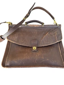Auth Vintage COACH Beekman Leather Messenger BRIEFCASE 5266 Brown Mens Bag - Picture 1 of 14