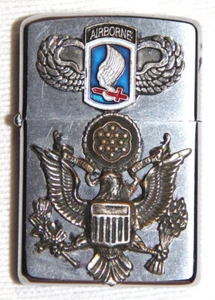 ORIGINAL 1958 DATED ZIPPO LIGHTER WITH 173RD AIRBORNE AND U.S. ARMY INSIGNIA - Picture 1 of 6