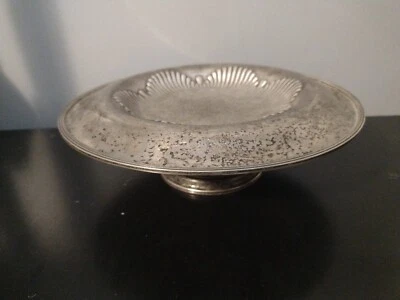 RARO Antiguo Gorham Plata Esterlina Pedestal Pastel Plato 9.25" #A4536 Pátina Envejecida Foto 1 de 4