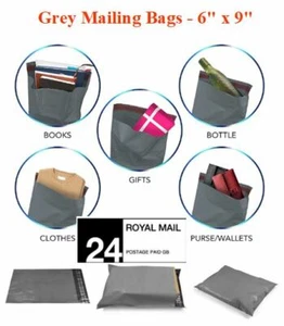  Versandtasche 6" x 9" Zoll Größe grau recyceltes Kunststoffmaterial wasserdicht - Bild 1 von 13