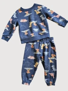 * GARANIMALS Blue Dinosaur Print Sweatsuit Pant Set Boys Size 12 months - Picture 1 of 3